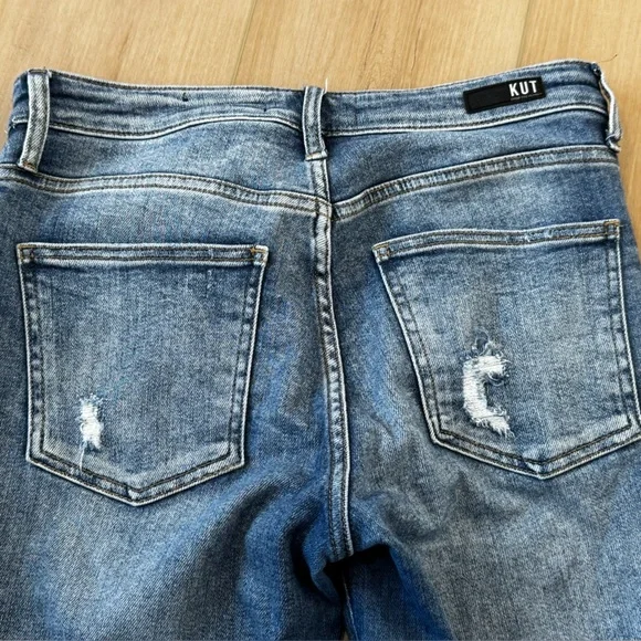 Kut from the Kloth Rachael Fab Ab Mom Jeans High Rise Distressed Raw Hem Sz 4 - Picture 12 of 13